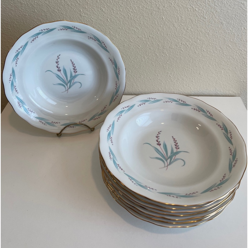 Karolina Favolina CELINE Gold Rim 8 3/8” Soup Bowls set of 8